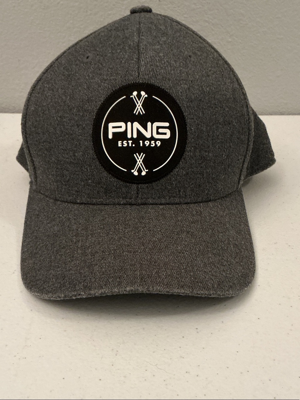 PING Gray Heather Golf Cap with Embroidered Round Logo